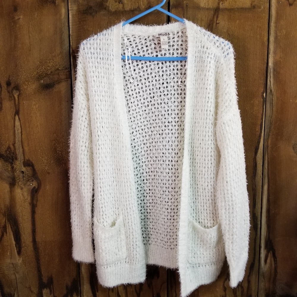 Mudd Fuzzy Open Front Cardigan Sweater